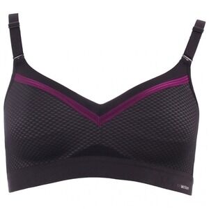 NWT Triumph 34D Black Purple Triaction Free Motion Sports Bra 127611